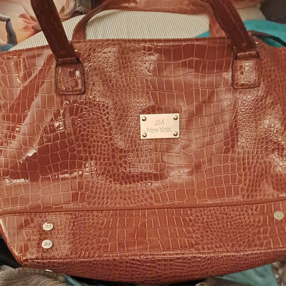 Brown Crocodile Pattern Bag